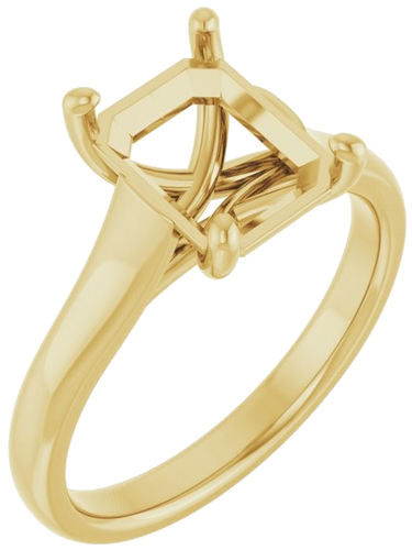 Sužadėtuvių Žiedas „Solitaire“ 585 Geltonojo Aukso Emerald 9mm x 7mm (1)