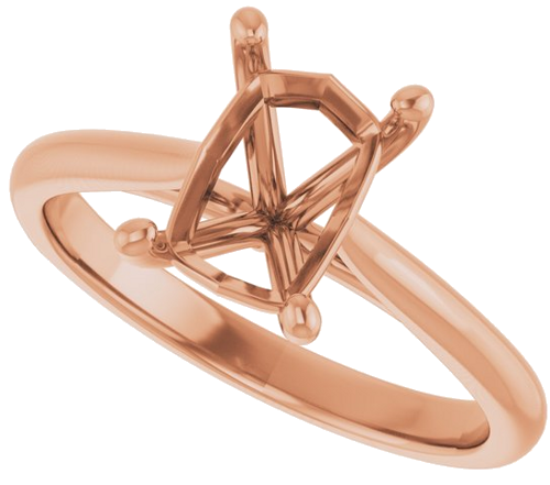 Sužadėtuvių Žiedas „Solitaire“ 750 Rožinis Aukso Emerald 8mm x 6mm (5)