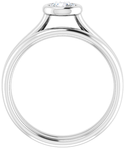 Sužadėtuvių Žiedas „Bezel-Set Solitaire“ 14k white gold Round 4.8mm (7)