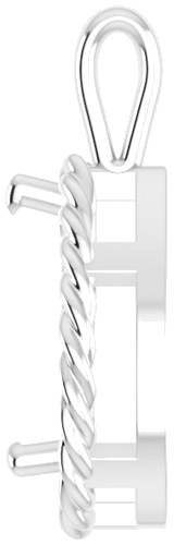 Pakabukas „Rope“ 585 Baltojo Aukso Pear Shape 12mm x 8mm (3)