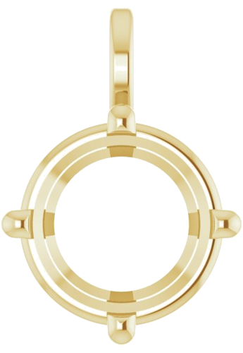 14K Yellow 8.5 mm Round 4-Prong Pendant Mounting (1)