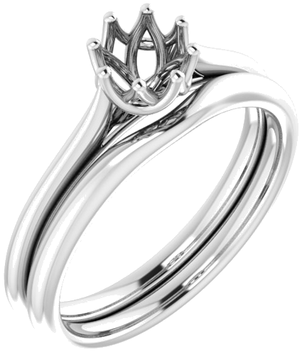 Sužadėtuvių Žiedas „Solitaire“ 585 Baltojo Aukso Round 5.2mm (6)