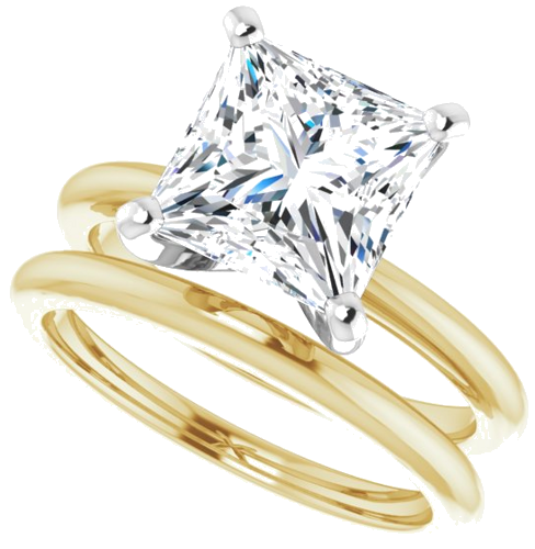 Sužadėtuvių Žiedas 14k yellow/white gold Square 8mm (10)
