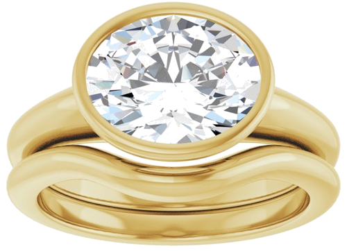 Sužadėtuvių Žiedas „Bezel-Set Solitaire“ 14k yellow gold Oval 10mm x 8mm (8)