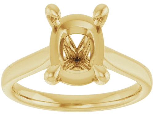 Sužadėtuvių Žiedas „Claw-Prong Solitaire“ 14k yellow gold Elongated Cushion 10mm x 8mm (3)