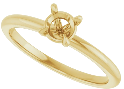 Sužadėtuvių Žiedas „Claw-Prong“ 14k yellow gold Round 4.8mm (5)