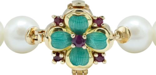 Жемчужный браслет с четырёхлистным клевером ROYAL CLOVER (2)