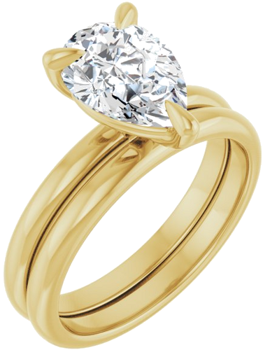Sužadėtuvių Žiedas „Solitaire“ 585 Geltonojo Aukso Pear Shape 10mm x 7mm (6)