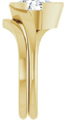 Sužadėtuvių Žiedas „Half-Bezel Solitaire“ 14k yellow gold Pear 10mm x 6mm (9)