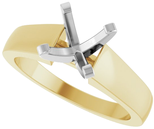 Sužadėtuvių Žiedas „Solitaire“ 585 Baltojo Ir Geltonojo Aukso Round 7.4mm (5)