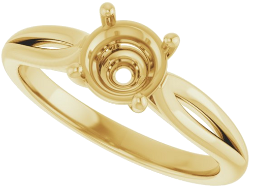 Sužadėtuvių Žiedas „Solitaire“ 14k yellow gold Round 6.5mm (5)