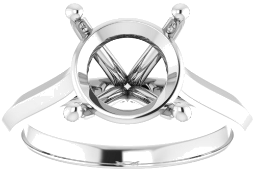 Sužadėtuvių Žiedas „Claw-Prong“ 14k white gold Round 10mm (3)