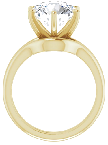 Sužadėtuvių Žiedas „Solitaire“ 585 Geltonojo Aukso Round 10mm (7)