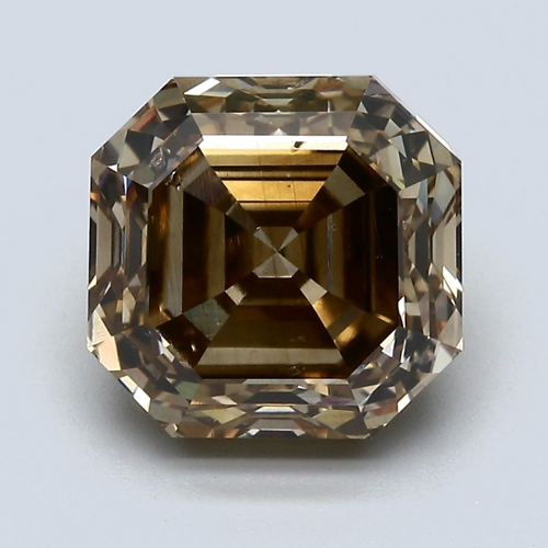 5.04 carat Fancy Dark Yellowish Brown-SI2 Natūralus Asscher Deimantas (1)