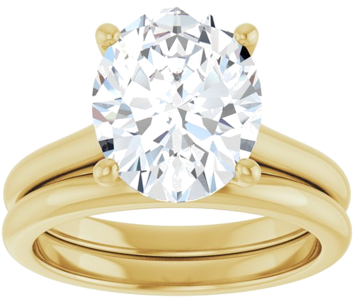 Sužadėtuvių Žiedas „Accented“ 10k yellow gold Oval 11mm x 9mm (8)