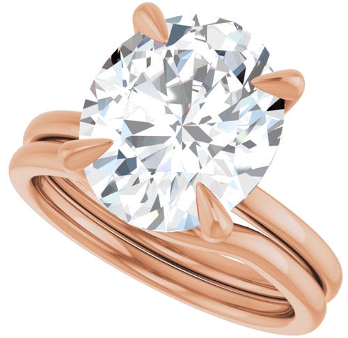 Sužadėtuvių Žiedas 14k rose gold Oval 12mm x 10mm (10)