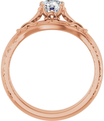 14K Rose 5.2 mm Round Solitaire Engagement Ring Mounting (7)