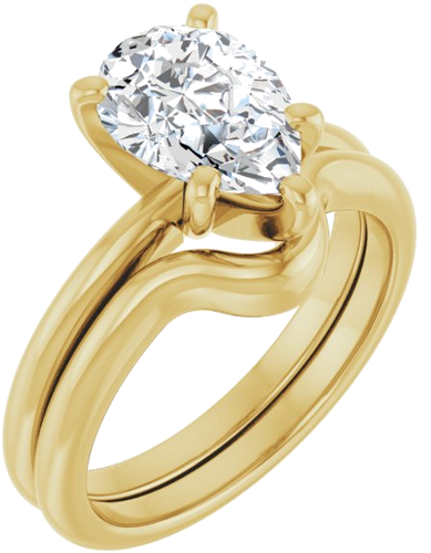 Sužadėtuvių Žiedas „Solitaire“ 585 Geltonojo Aukso Pear Shape 10mm x 7mm (6)
