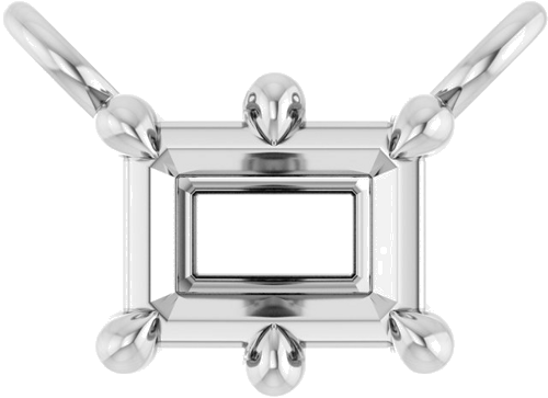Pakabukas „Emerald 6-Prong“ 585 Baltojo Aukso Emerald 4mm x 3mm (1)