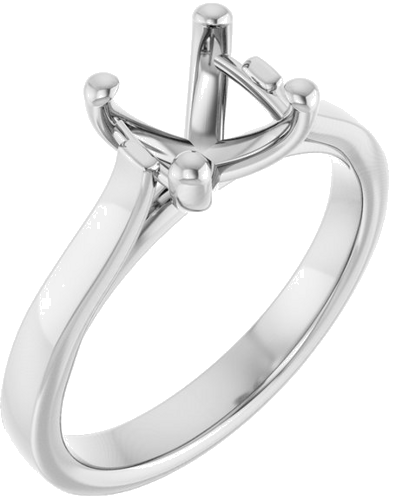 Sužadėtuvių Žiedas 14k white gold Round 7.4mm (1)