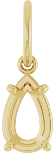 Pakabukas „Solitaire Charm“ 14k yellow gold Pear 8mm x 5mm (1)