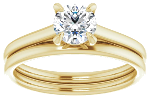 14K Yellow  5.5 mm Round Solitaire Engagement Ring Mounting (8)