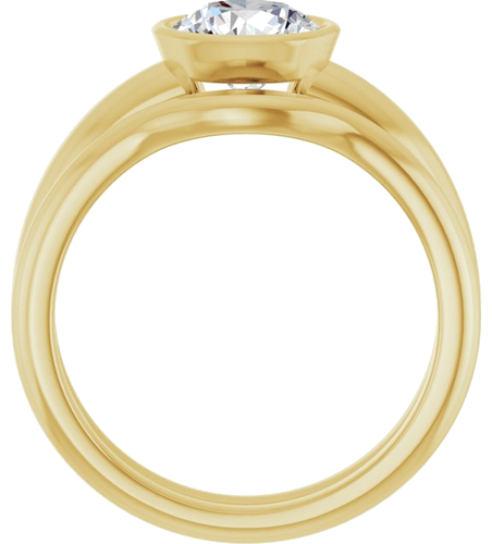 Sužadėtuvių Žiedas „Bezel-Set Solitaire“ 18k yellow gold Round 7mm (7)