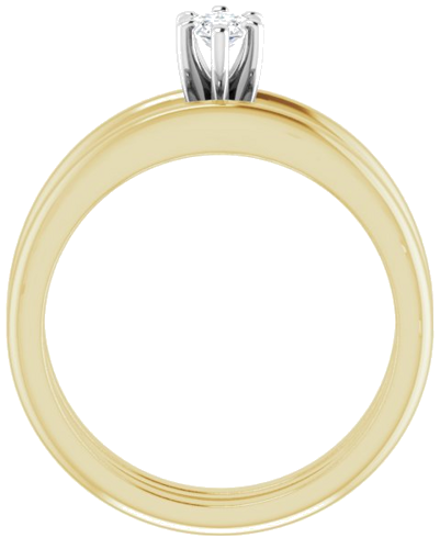 Sužadėtuvių Žiedas „Solitaire“ 585 Baltojo Ir Geltonojo Aukso Marquise 7mm x 3.5mm (7)