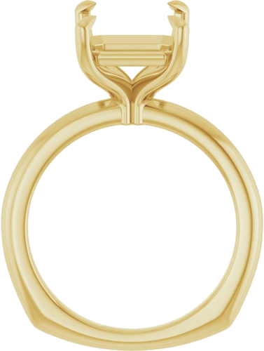Sužadėtuvių Žiedas „Claw-Prong Euro Shank“ 14k yellow gold Emerald 11mm x 9mm (2)