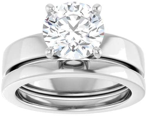 Sužadėtuvių Žiedas „Solitaire“ 585 Baltojo Aukso Round 8.2mm (8)