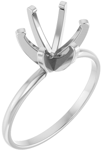 14K White 8.2 mm Round Solitaire Engagement Ring Mounting (1)