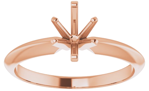 14K Rose 7x5 mm Oval 6-Prong Solitaire Engagement Ring Mounting (3)