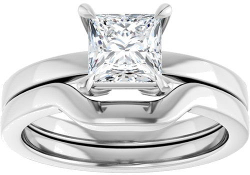 Sužadėtuvių Žiedas „Claw-Prong Solitaire“ 14k white gold Square 5.5mm (8)