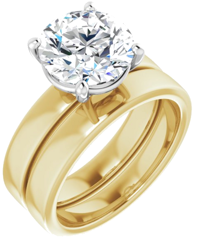 Sužadėtuvių Žiedas „Solitaire“ 14k yellow/white gold Round 9.4mm (6)