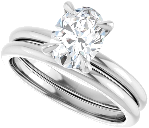 Sužadėtuvių Žiedas „Solitaire“ 925 Sidabro Oval 8mm x 6mm (10)
