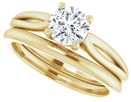 Sužadėtuvių Žiedas „Solitaire“ 14k yellow gold Round 5.8mm (10)