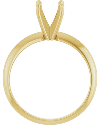 14K Yellow 6.0-6.6 mm Round 4-Prong Light Solitaire Ring Mounting (2)