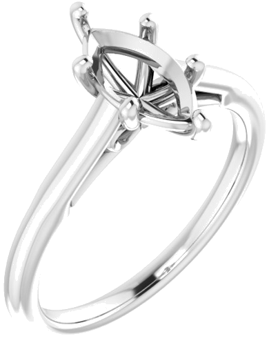 14K White  10x5 mm Marquise Solitaire Engagement Ring Mounting (1)