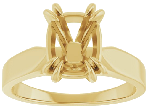 Sužadėtuvių Žiedas „Double Claw-Prong Solitaire“ 14k yellow gold Elongated Cushion 9mm x 7mm (3)