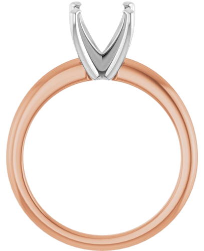 Sužadėtuvių Žiedas „Solitaire“ 585 Baltojo Ir Rožinis Aukso Round 8mm (2)