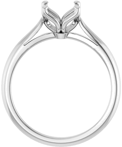 14K White  9x7 mm Oval Solitaire Engagement Ring Mounting (2)