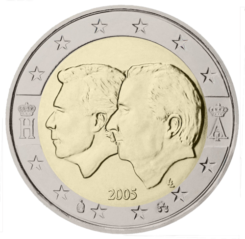 2005 Beļģija Beļģijas un Luksemburgas Ekonomikas savienība 2 eiro monēta (1)