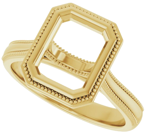 Sužadėtuvių Žiedas „Bezel-Set Solitaire“ 10k yellow gold Emerald 8.5mm x 6.5mm (5)