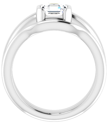 Sužadėtuvių Žiedas „Half Bezel Solitaire“ 585 Baltojo Aukso Asscher 6mm (7)