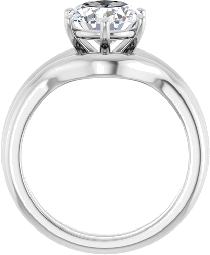 Sužadėtuvių Žiedas 14k white gold Oval 10mm x 8mm (7)