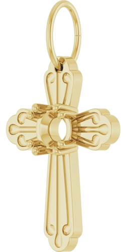 Pakabukas „Accented Cross“ 14k yellow gold Round 4.2mm (2)