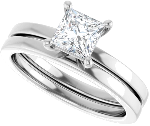 Sužadėtuvių Žiedas „Solitaire“ 950 Platinos Square 5mm (10)