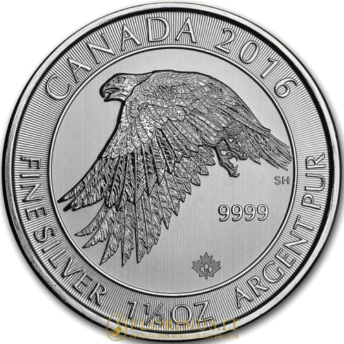 2016 Snowy Falcon, Канада, сребърна монета с тегло 1,5 унции (1)