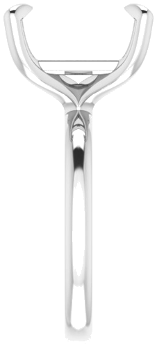 14K White  12x10 mm Emerald Solitaire Engagement Ring Mounting (4)