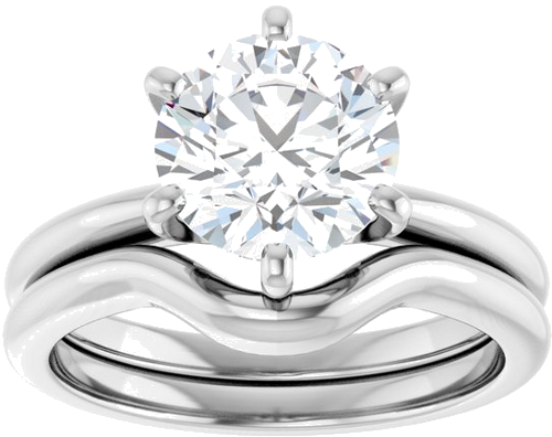 14K White  8.2 mm Round Solitaire Engagement Ring Mounting (8)